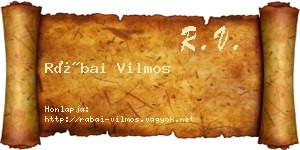 Rábai Vilmos névjegykártya