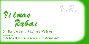 vilmos rabai business card